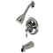 Kingston Brass Tub and Shower Faucet, Brushed Nickel, Wall Mount KB538AL - alternate 1